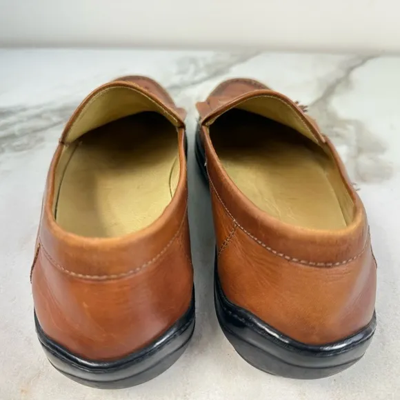 Cole Haan Collection Men's Cognac Leather Tasselled Loafers Driving Shoes, 8