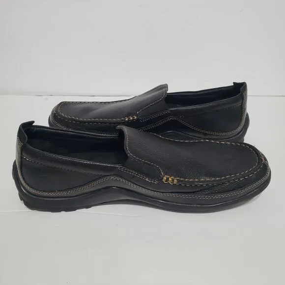 Cole Haan Driving Shoes Loafers Moccasins Black Leather Tucker Venetian Size 9