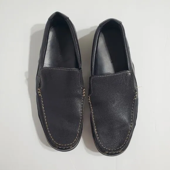 Cole Haan Driving Shoes Loafers Moccasins Black Leather Tucker Venetian Size 9