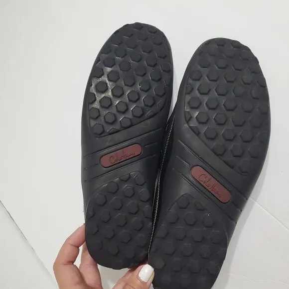 Cole Haan Driving Shoes Loafers Moccasins Black Leather Tucker Venetian Size 9