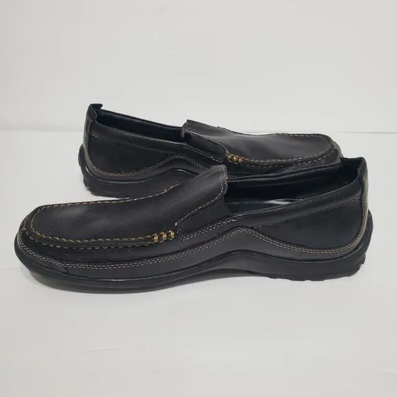 Cole Haan Driving Shoes Loafers Moccasins Black Leather Tucker Venetian Size 9
