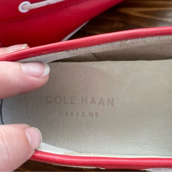 Cole Haan Grand OS Nantucket Camp Moccasin Boat Leather Fushia Driving Loafer
