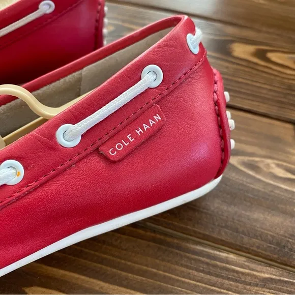 Cole Haan Grand OS Nantucket Camp Moccasin Boat Leather Fushia Driving Loafer