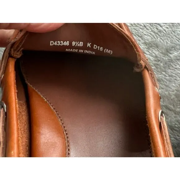 COLE HAAN Grant Cognac Leather Tassel Pinch Loafers Driving Flats NEW Size 9.5