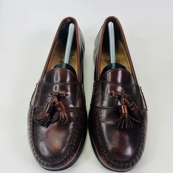 Cole Haan GREEN LABEL Men's Tasseled Loafers Size 10.5‎ Burgundy