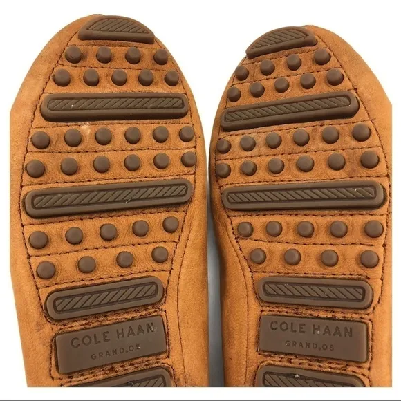 Cole Haan Hanneli British Tan Brown Leather Driving Loafers Mocs Size 5