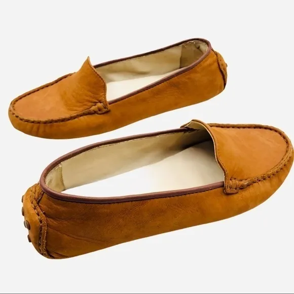 Cole Haan Hanneli British Tan Brown Leather Driving Loafers Mocs Size 5