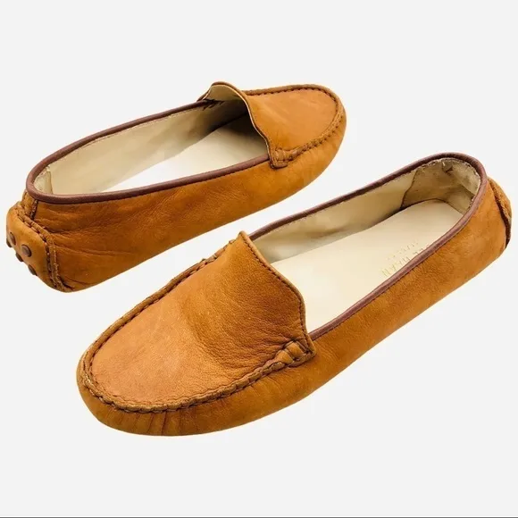 Cole Haan Hanneli British Tan Brown Leather Driving Loafers Mocs Size 5