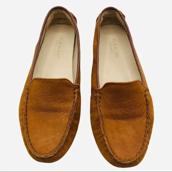 Cole Haan Hanneli British Tan Brown Leather Driving Loafers Mocs Size 5