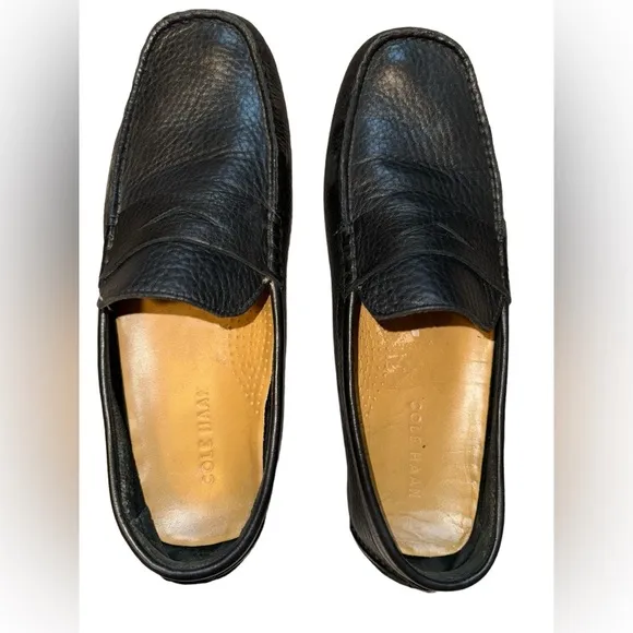 Cole Haan Howland Men's Black Penny Loafers Tumbled Leather Slip On