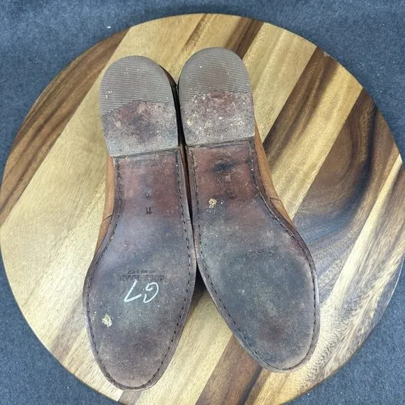 Cole Haan Italy Brown Woven Leather Slip On Hand Made Tasseled Loafers Sz 11