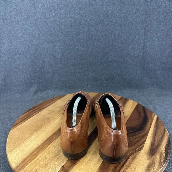 Cole Haan Italy Brown Woven Leather Slip On Hand Made Tasseled Loafers Sz 11