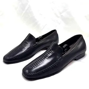 COLE HAAN JUSTINA BROWN LEATHER WOVEN MOC-TOE LOAFERS WOMEN'S SIZE 10 VGUC