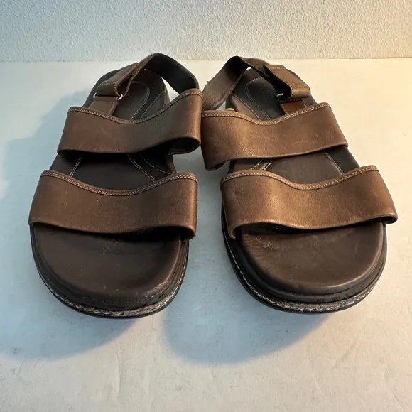 Cole Haan Leather Sandals Comfort Adjustable Straps Men's Size 13M Brown Summer