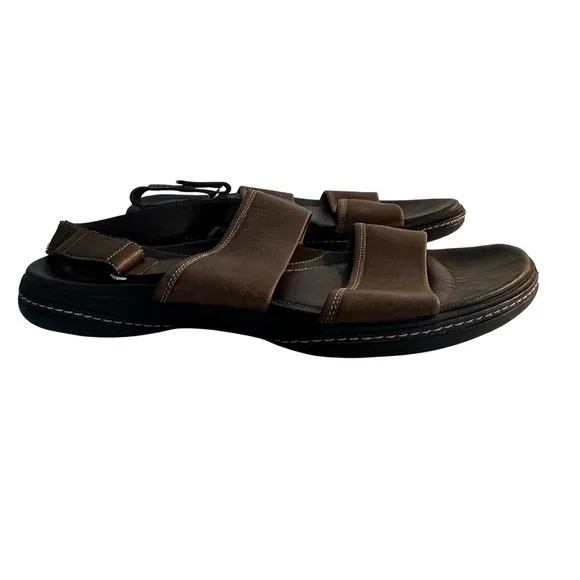 Cole Haan Leather Sandals Comfort Adjustable Straps Men's Size 13M Brown Summer