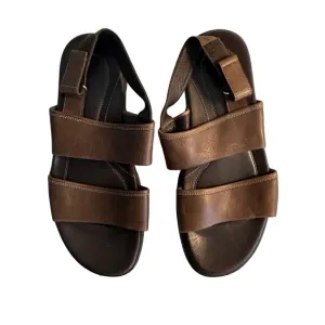 Cole Haan Leather Sandals Comfort Adjustable Straps Men's Size 13M Brown Summer