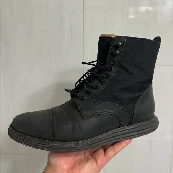 Cole Haan Lunargrand Lace Boots - Black, Size 8.5M