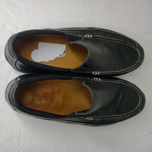 Cole Haan Men's Black Leather Slip On Moc‎ Toe Driving Loafers C08039 Sz 8.5W