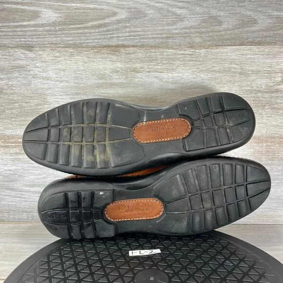Cole Haan Men’s Collection Woven Brown Leather Slip On Loafers Size 11.5 M
