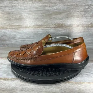 Cole Haan Men’s Collection Woven Brown Leather Slip On Loafers Size 11.5 M
