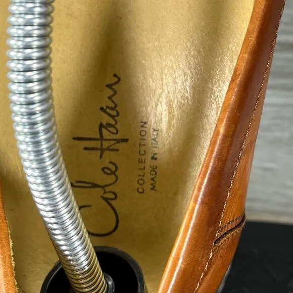 Cole Haan Men’s Collection Woven Brown Leather Slip On Loafers Size 11.5 M