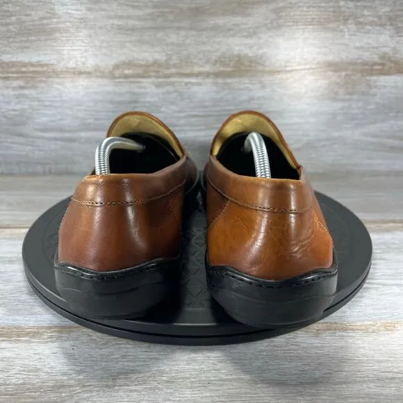 Cole Haan Men’s Collection Woven Brown Leather Slip On Loafers Size 11.5 M