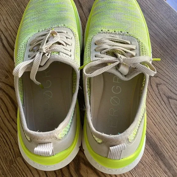 Cole Haan Mens Generation ZeroGrand Stitchlite Sneakers Cement Safety Yellow EUC
