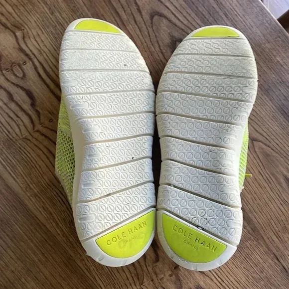 Cole Haan Mens Generation ZeroGrand Stitchlite Sneakers Cement Safety Yellow EUC