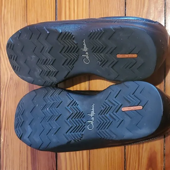 Cole Haan Nike Air Black Leather Slip - On, Loafers Driving Shoes Size 8…