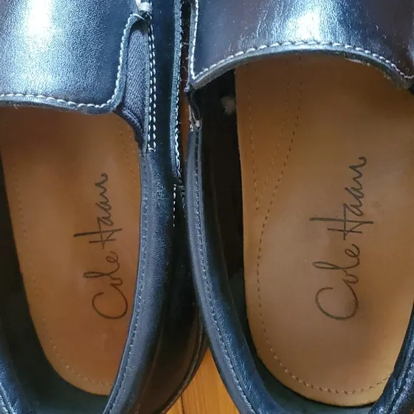 Cole Haan Nike Air Black Leather Slip - On, Loafers Driving Shoes Size 8…