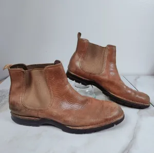 Cole Haan Nike Air Men's Cognac Leather Pull On Chelsea Chukka Ankle Boots, 11.5