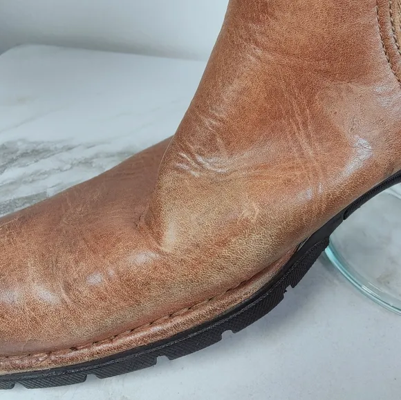 Cole Haan Nike Air Men's Cognac Leather Pull On Chelsea Chukka Ankle Boots, 11.5