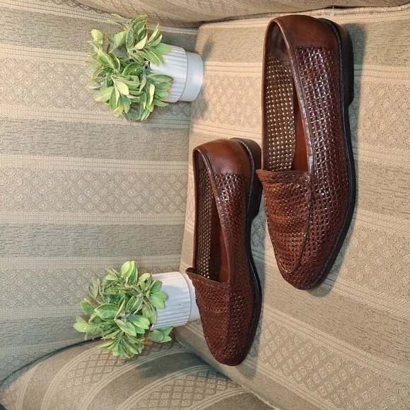 Cole Haan Resort Woven Leather Slip On Loafers