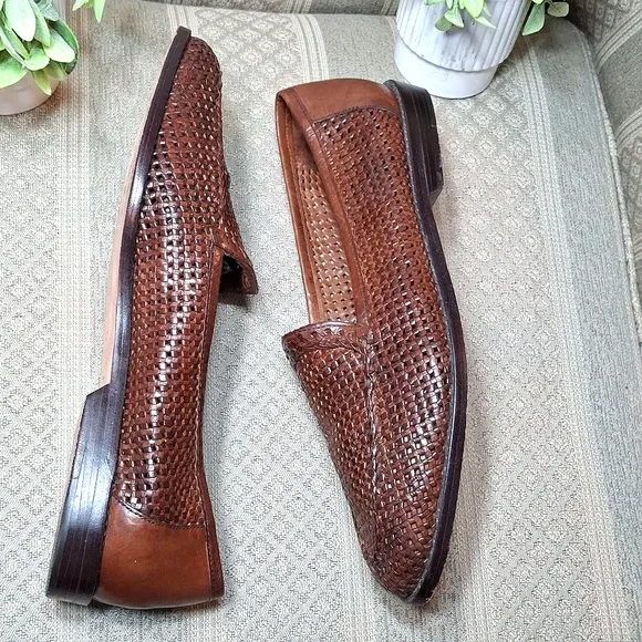 Cole Haan Resort Woven Leather Slip On Loafers