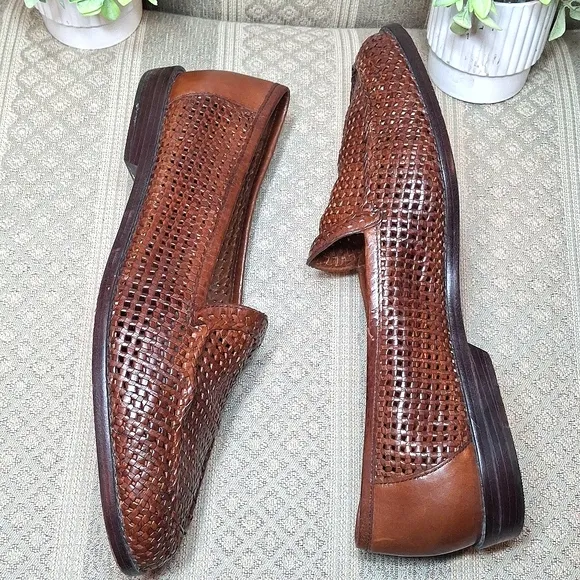 Cole Haan Resort Woven Leather Slip On Loafers