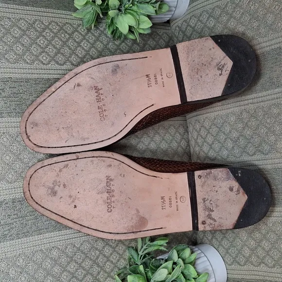 Cole Haan Resort Woven Leather Slip On Loafers