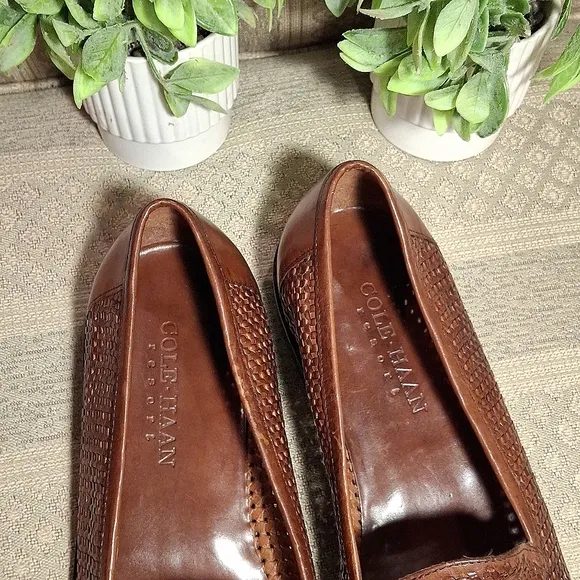 Cole Haan Resort Woven Leather Slip On Loafers