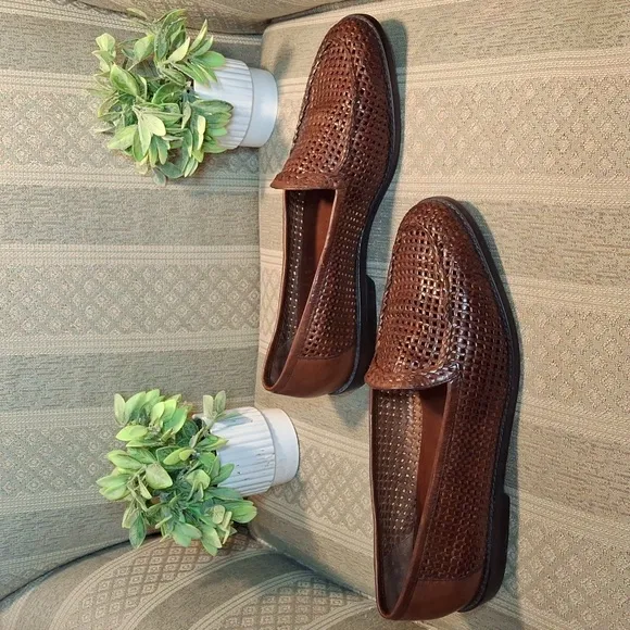 Cole Haan Resort Woven Leather Slip On Loafers