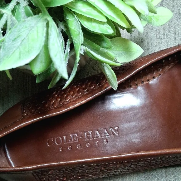 Cole Haan Resort Woven Leather Slip On Loafers