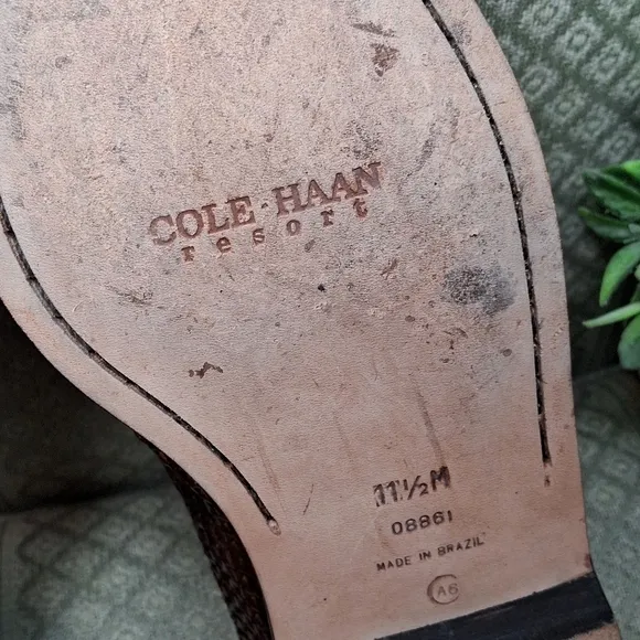 Cole Haan Resort Woven Leather Slip On Loafers