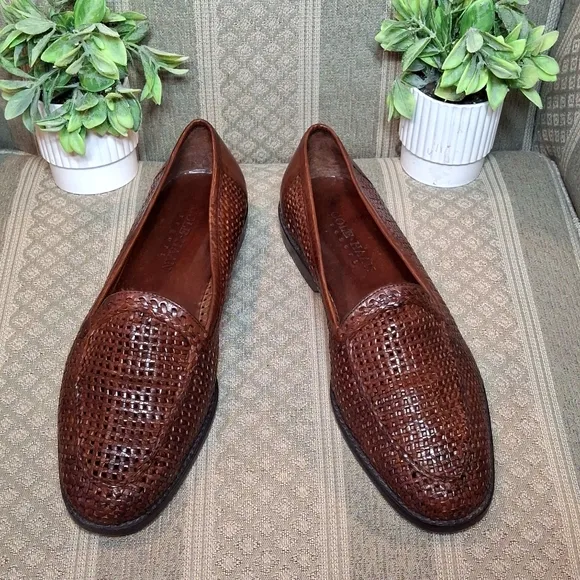 Cole Haan Resort Woven Leather Slip On Loafers