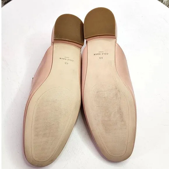 Cole Haan Ryan Mule In Mahogany Rose Leather Python Mules Flats Slide Sandals