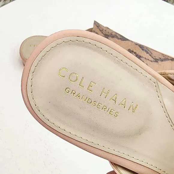 Cole Haan Ryan Mule In Mahogany Rose Leather Python Mules Flats Slide Sandals