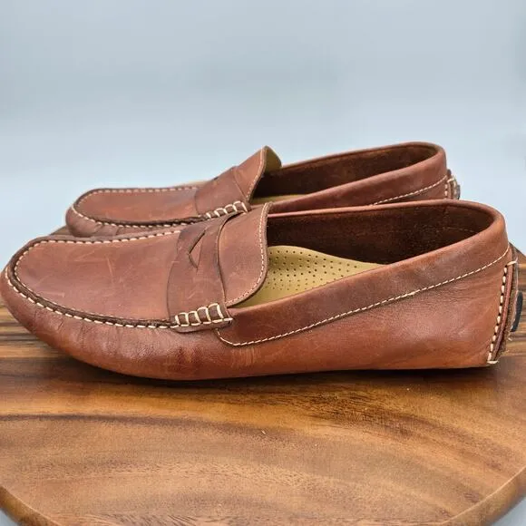 Cole Haan Shoes Men's 9 M Brown Leather Howland Moccassin Driving Penny Loafers