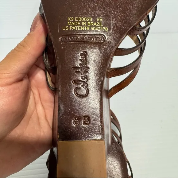 Cole Haan Verona Brown Leather Wedge Sandals Size 8