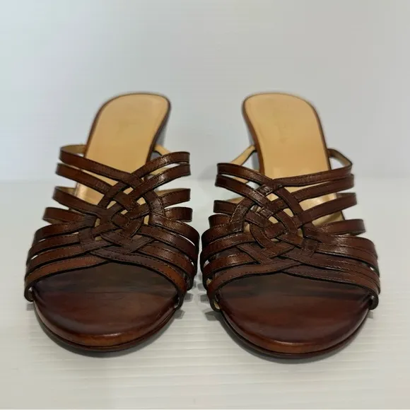 Cole Haan Verona Brown Leather Wedge Sandals Size 8