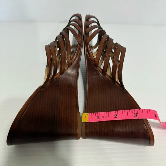 Cole Haan Verona Brown Leather Wedge Sandals Size 8