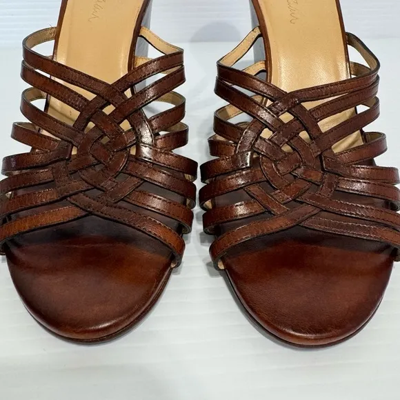 Cole Haan Verona Brown Leather Wedge Sandals Size 8