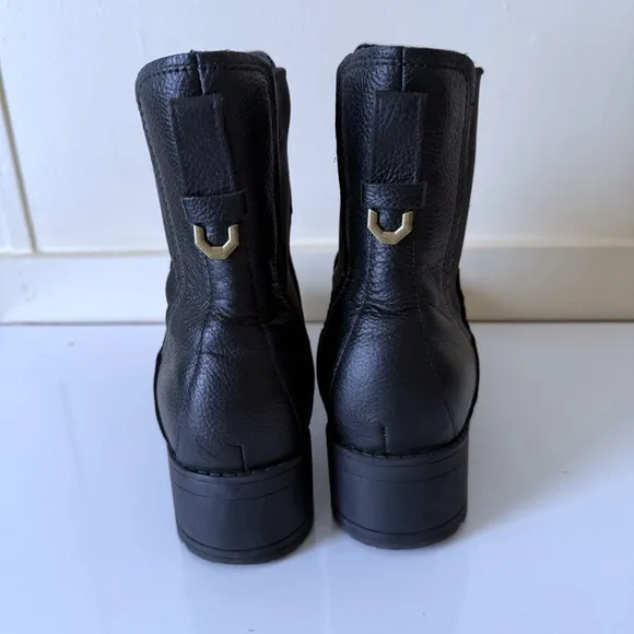 Cole Haan Women's Camea Leather Chelsea Combat Boots Black Size 9.5 B