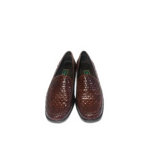 COLE HAAN Womens Dark Woven Flats Loafers 7.5